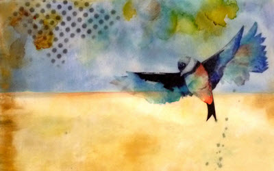 Old Town encaustic by Linda Nunes